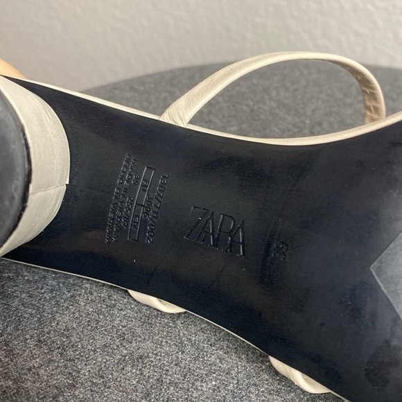 Zara ivory square toe heel sandals - Picture 6 of 8